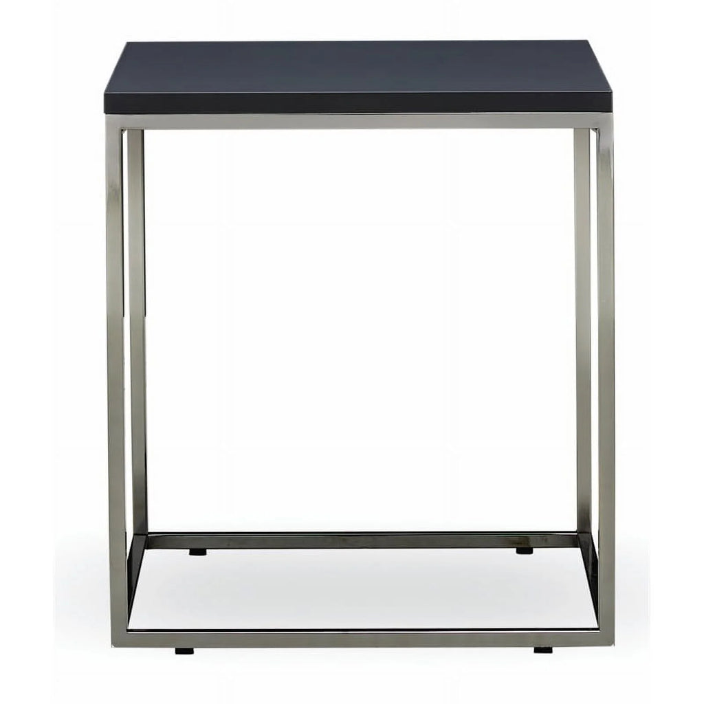 Black Engineered Wood & Metal Side Table O747033