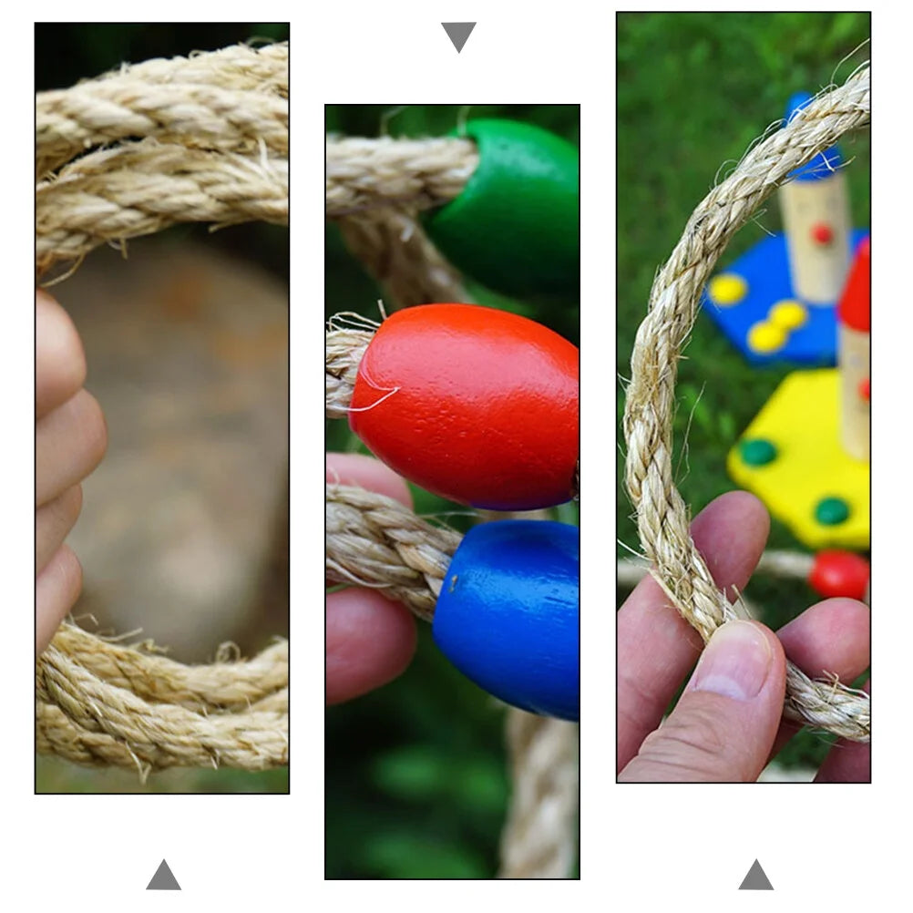 10 PCS Wooden Ring Toss Game Toy X68581