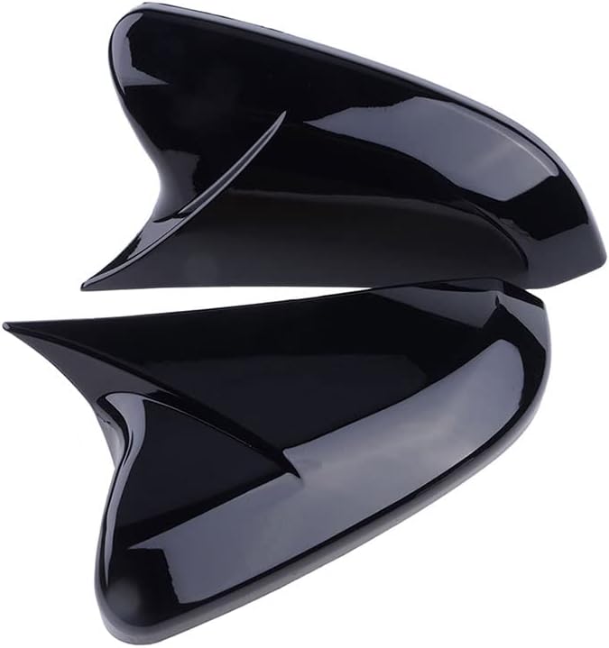 Glossy Black Carbon Fiber Side Door Rear View Mirror Covers C46844