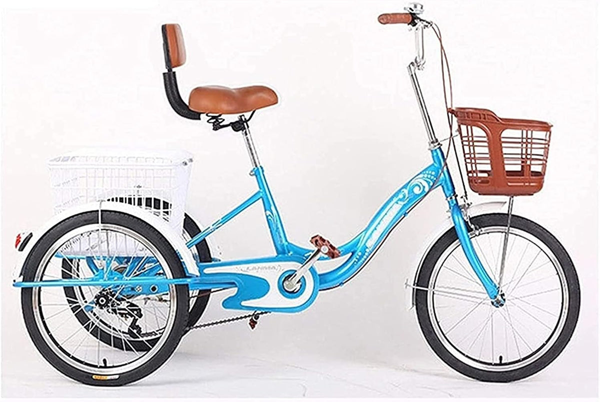 20 Inch Single Speed 3 Wheel Adult Tricycle with Shopping Basket L967