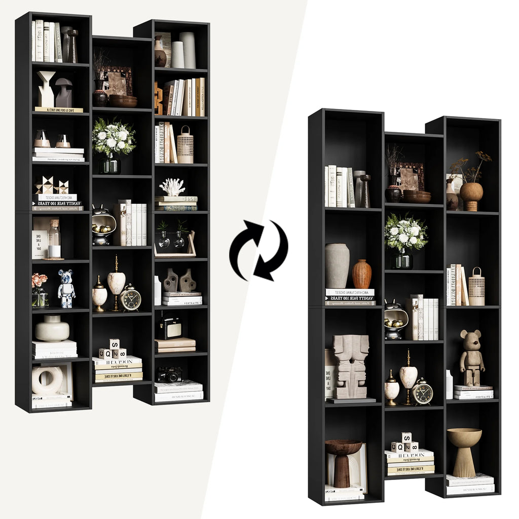 Black 21-Cube Bookcase with Adjustable Shelves R85139