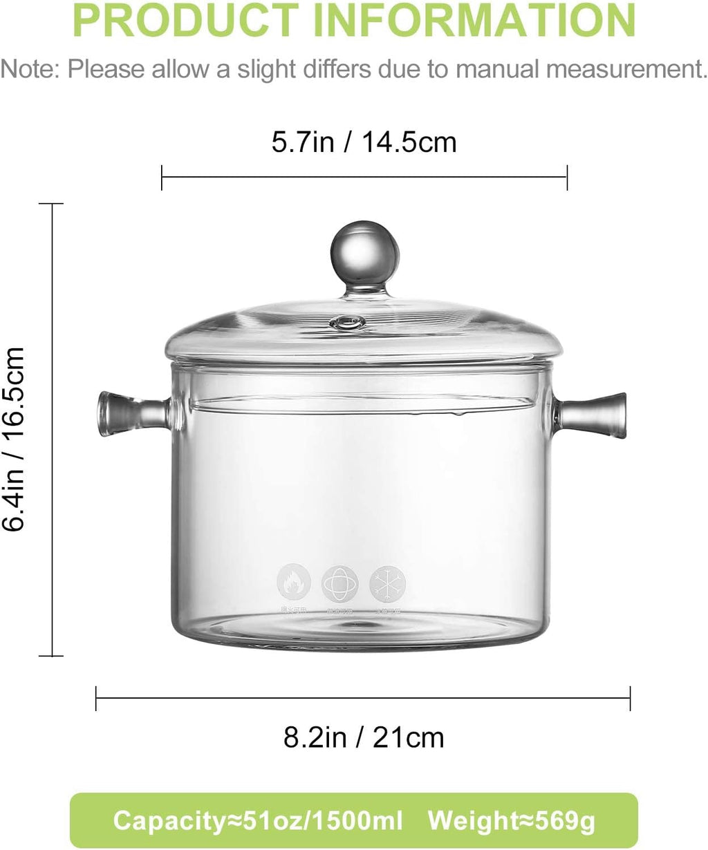 1.5 Liter Glass Saucepan with Cover A707