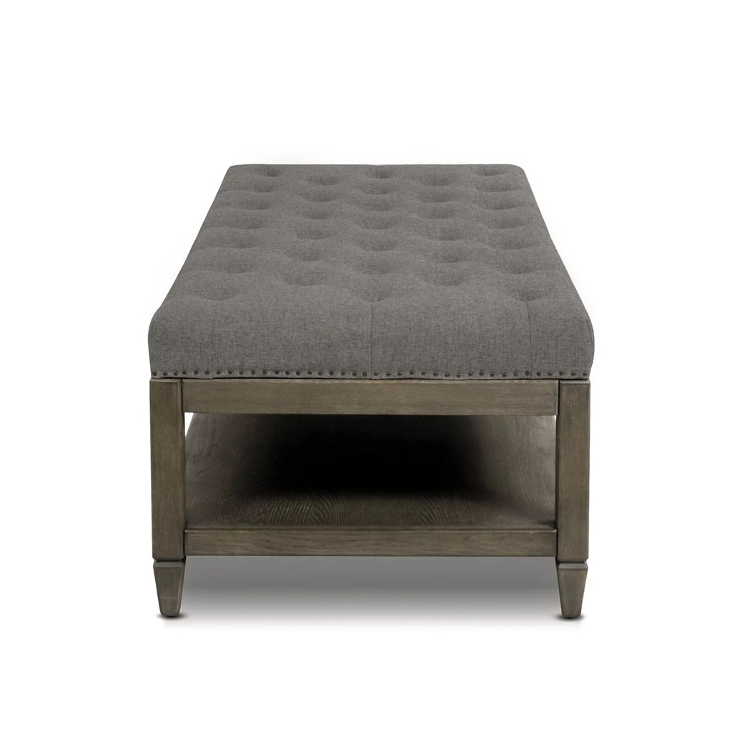 Heathered Grey Tufted Storage Ottoman U6207