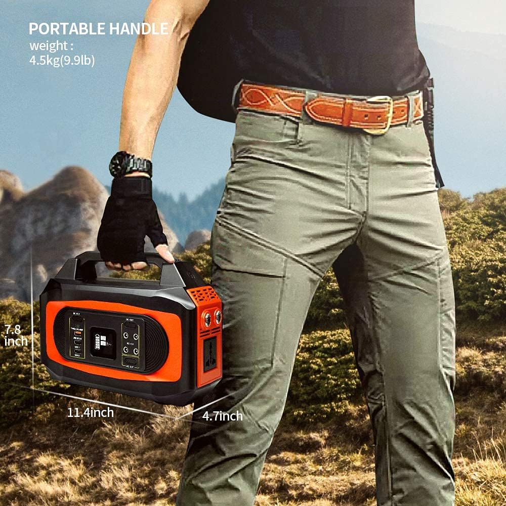 Portable Power Station 500W, 444Wh/120000mAh, 110V Pure Sine Wave AC Outlet Lithium Battery Solar Generator F16615
