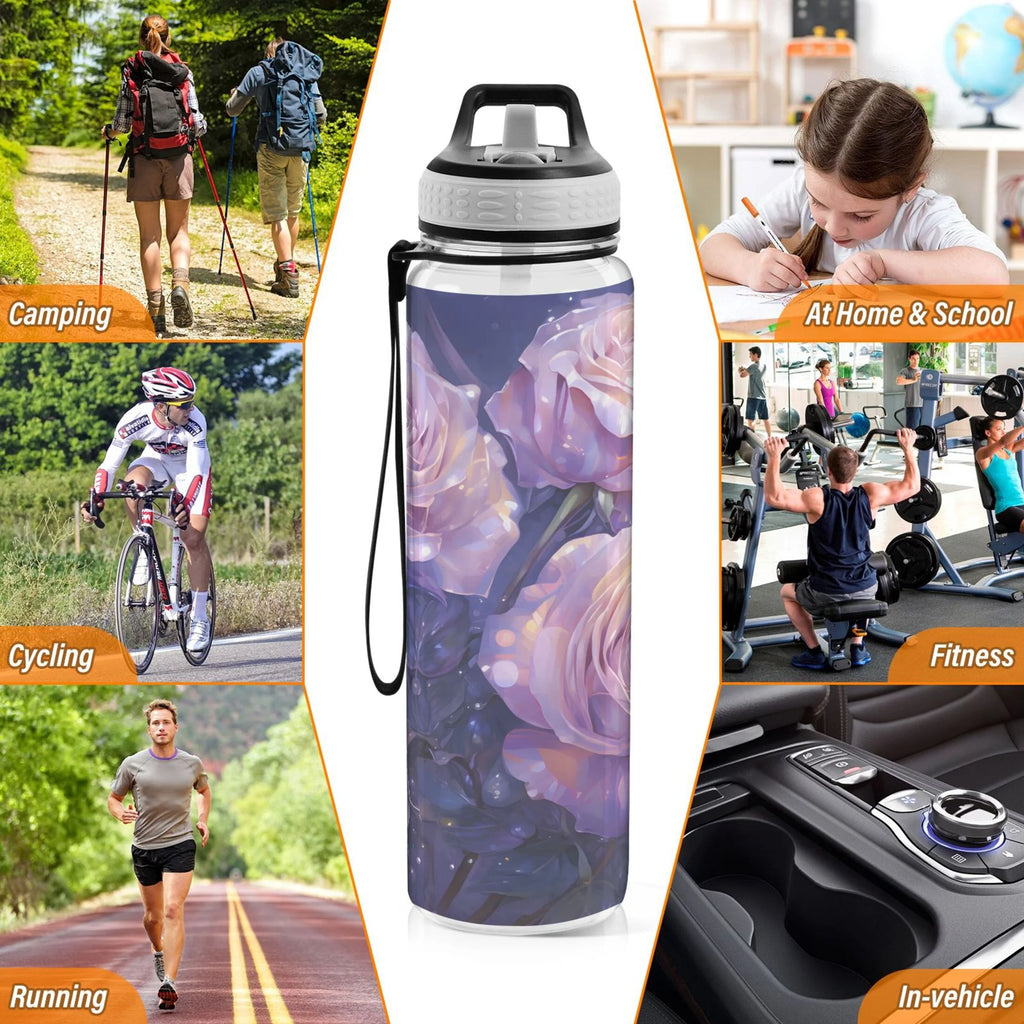 Purple 32oz Tritan Sports Water Bottle with Straw H89904
