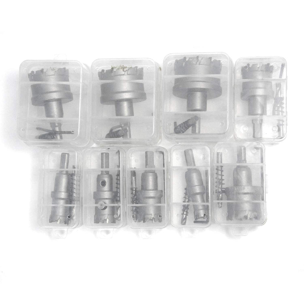 9PCS Carbide Hole Saw Kit 5/8 to 2-1/8 Inch Tungsten Carbide Tipped Hole Cutter Set C255