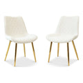 Cream Boucle Fabric Dining Chair Set of 2 Z725985
