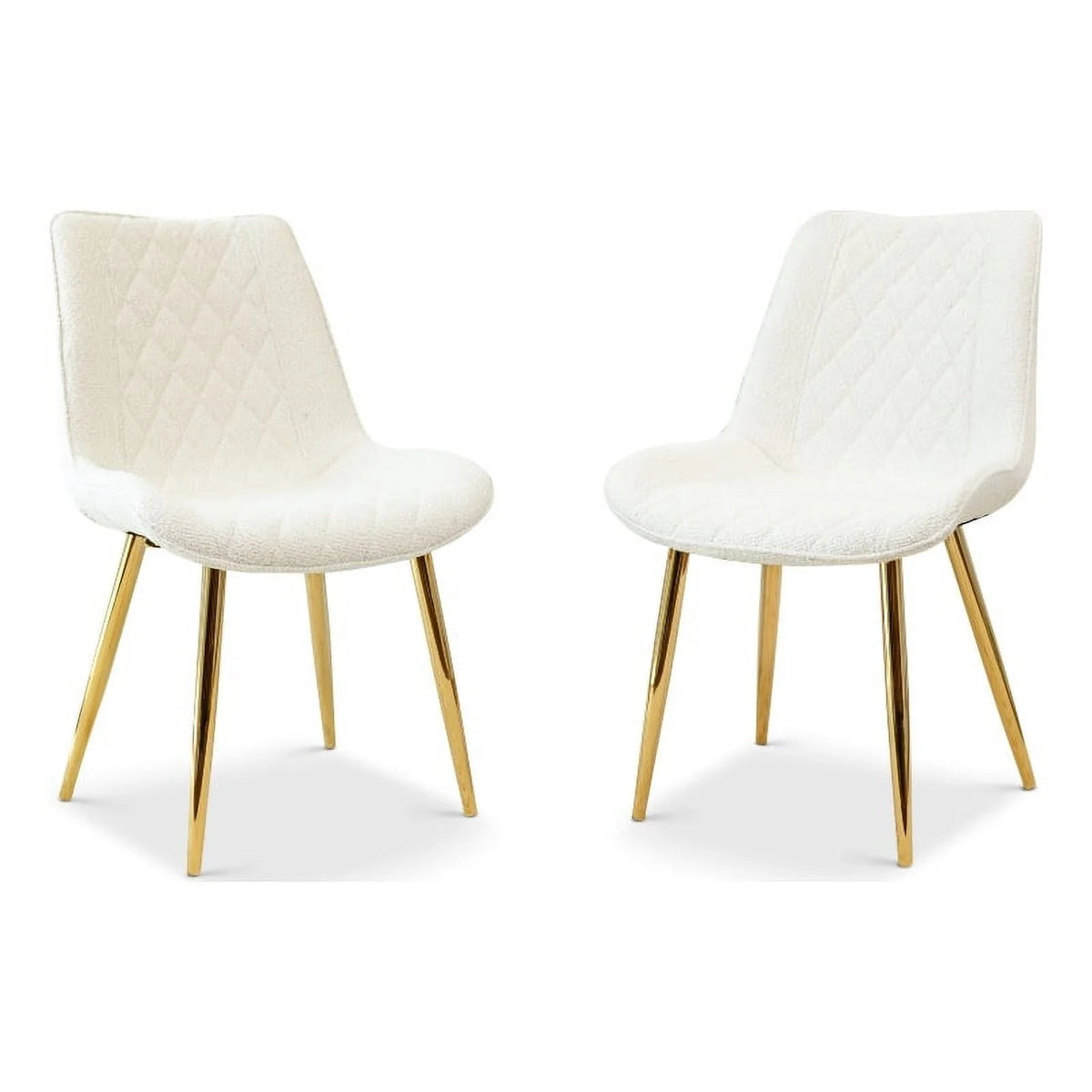 Cream Boucle Fabric Dining Chair Set of 2 Z725985