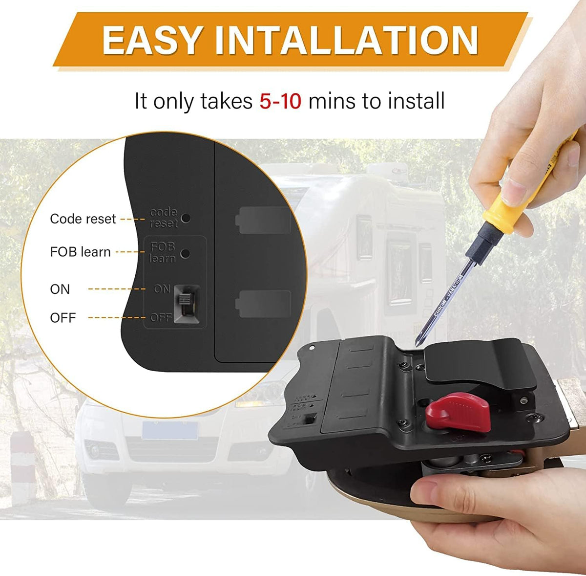 Waterproof RV Door Lock with Backlit Keypad J3766