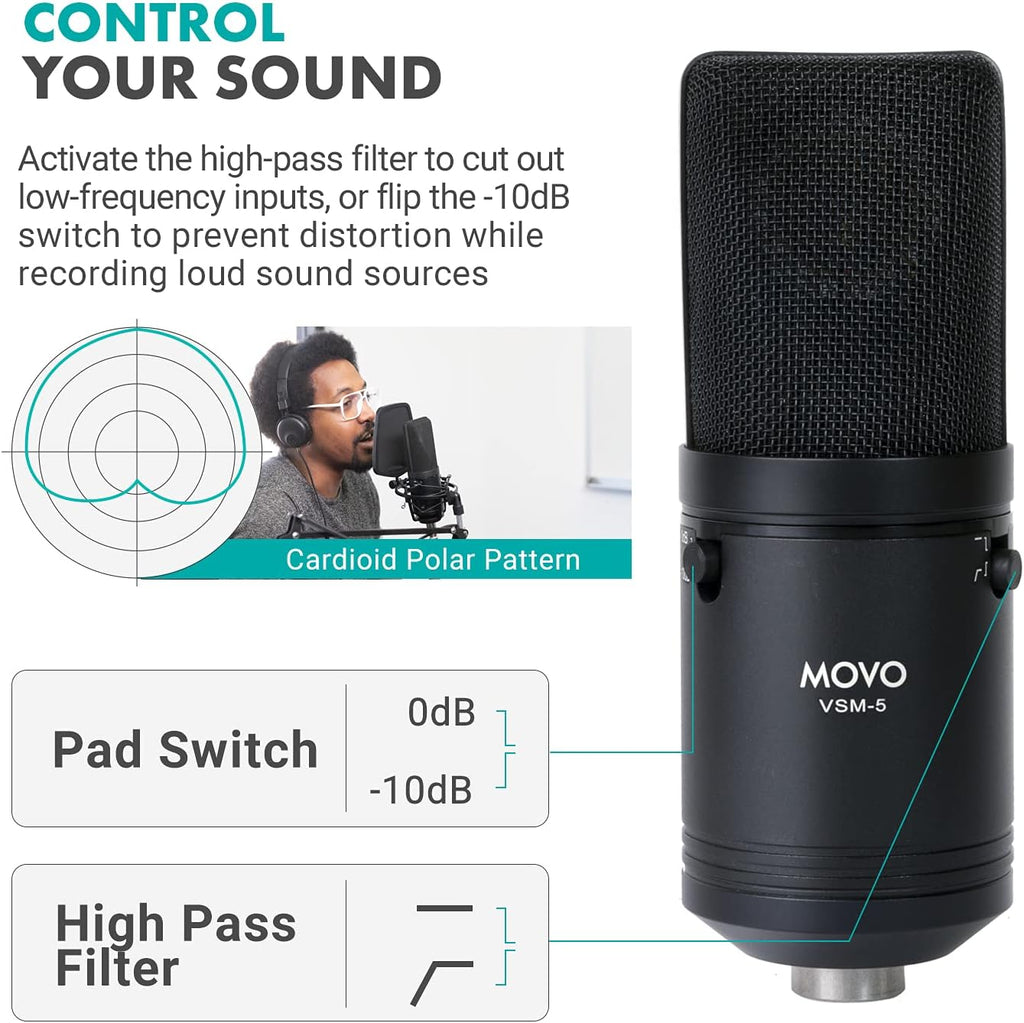 Studio Headphones with Microphone, Pop Filter, and Mic Stand P5001
