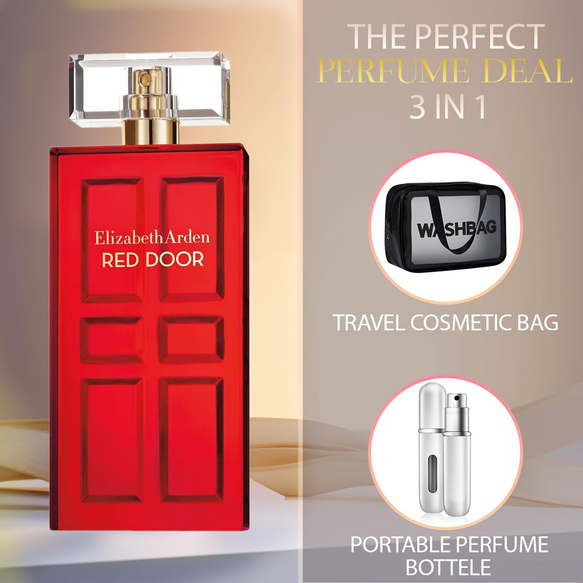 3.3 fl. oz Gift Set Toiletry Bag And Refillable Empty Perfume Bottle L825686