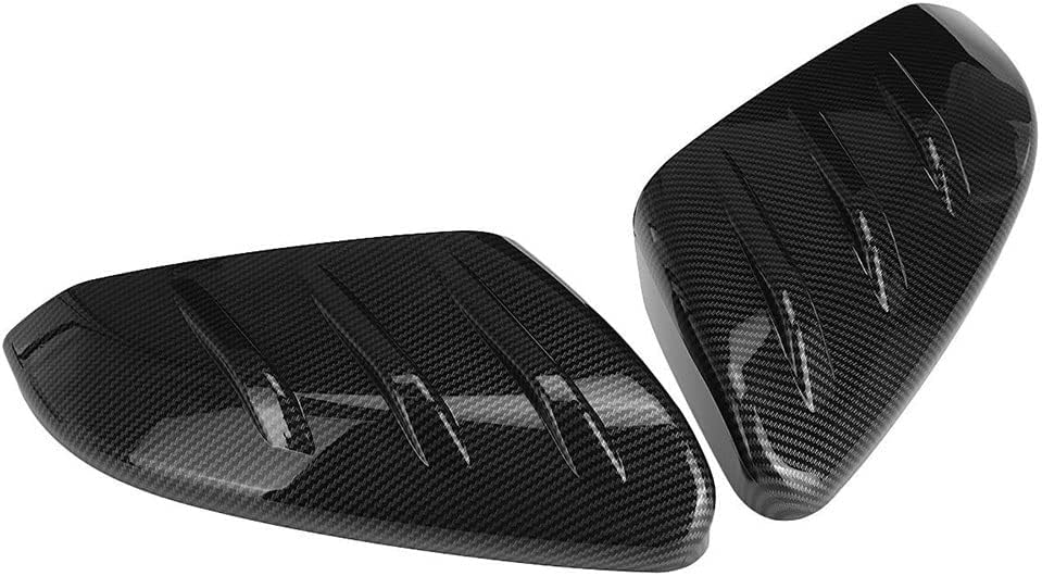 Glossy Black Carbon Fiber Side Door Rear View Mirror Covers C46844