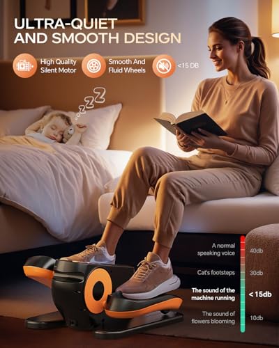 Ellipse Leg Exerciser with 12 Adjustable Speed, Remote Control & Non-Slip Foot Straps U887436