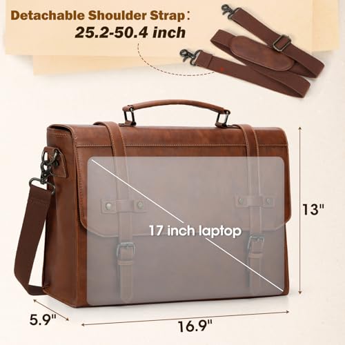 Black Waterproof Leather Laptop Messenger Bag V381371