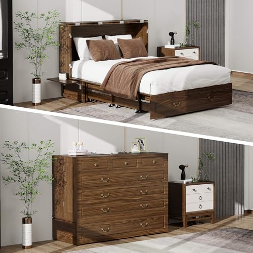 Queen Murphy Bed with Charging Station and Storage Drawer Z305217