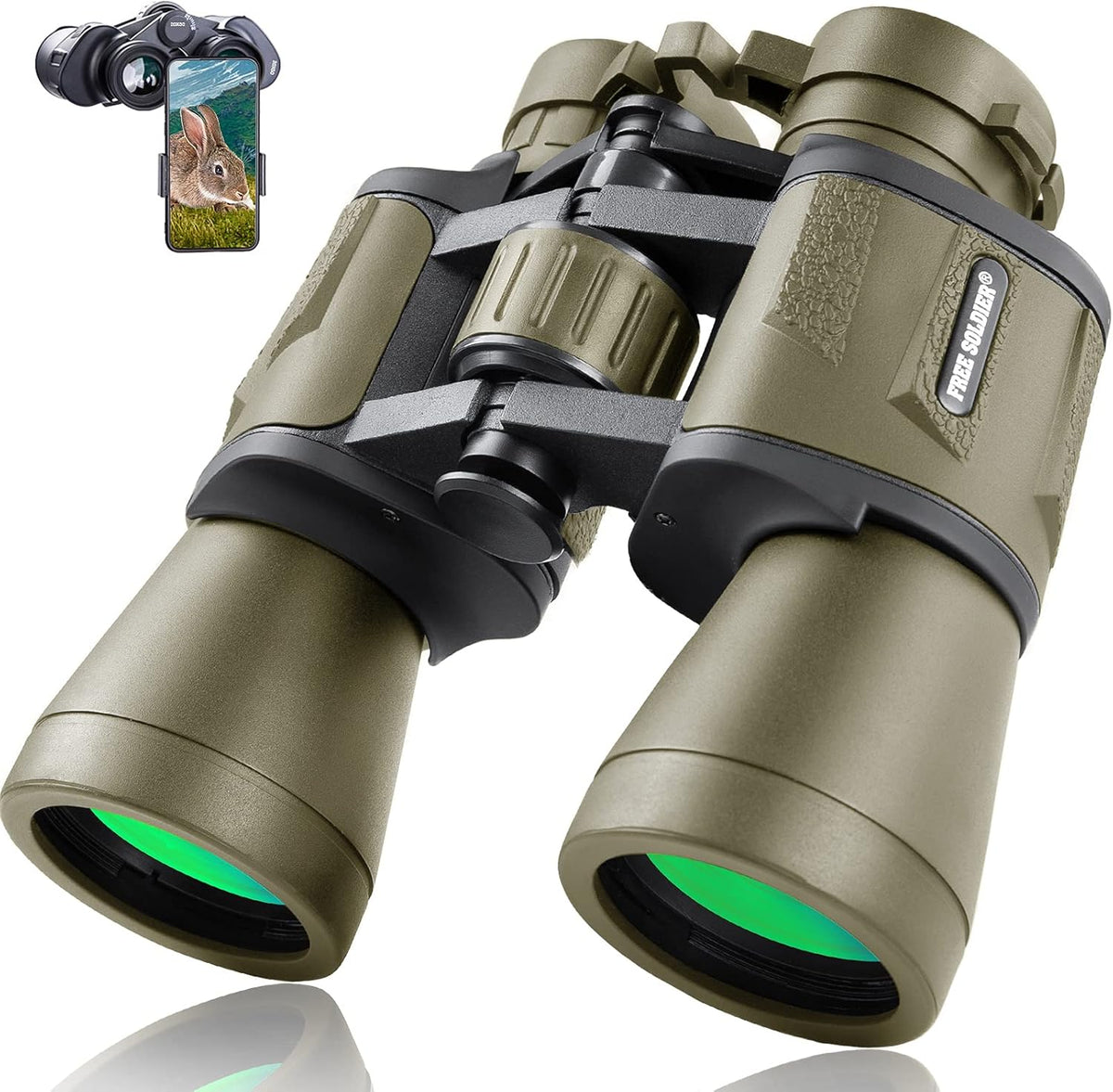 20x50 Waterproof Compact Binoculars with Smartphone Adapter R3102