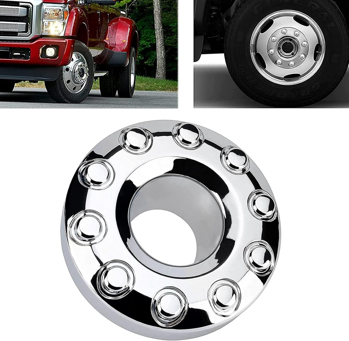Front 10 Lug Chrome Wheel Center Hub Cap A432