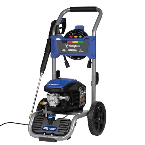 Electric Pressure Washer, 3000 Max PSI, 1.76 Max GPM, Induction Motor, Onboard Soap Tank, Spray Gun and Wand, 5 Nozzle Set Q35047