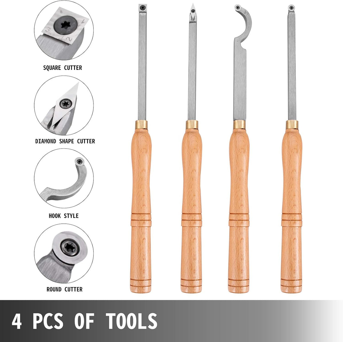 4 PCS Carbide Lathe Tools Set W3073
