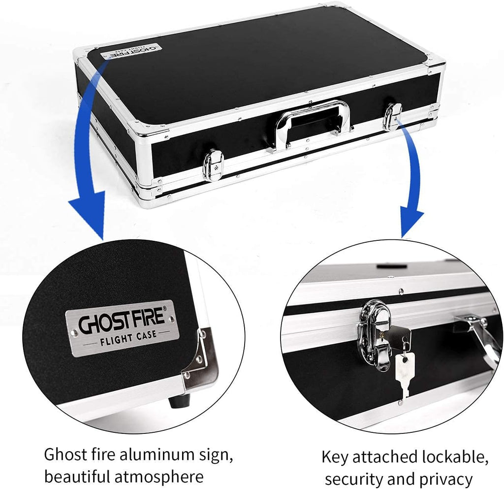 21.6x12.4x4.2in Sturdy Locking Aluminum Guitar Multi Effect Pedal Case W46339