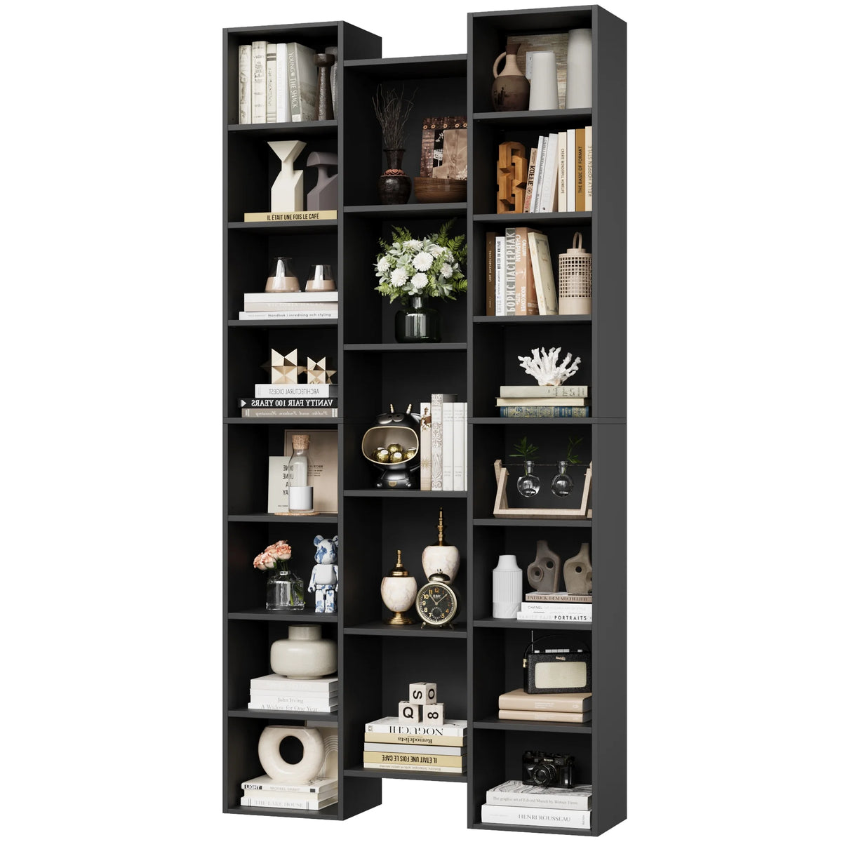 Black 21-Cube Bookcase with Adjustable Shelves R85139