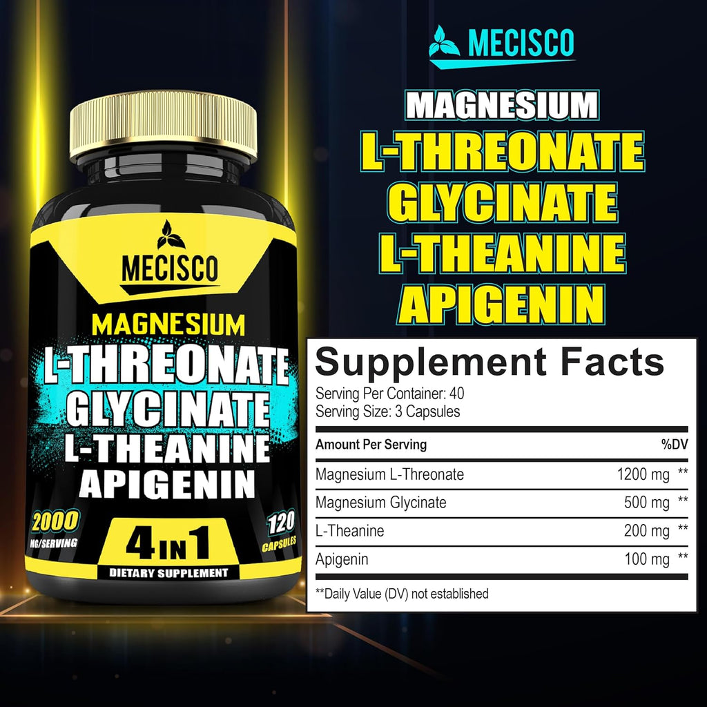 2000mg Magnesium Supplement with L-Theanine & Apigenin - 120 Capsules H645086