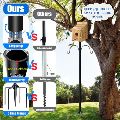 80In Bird House Pole, Heavy Duty with 5-Prong Base S3230