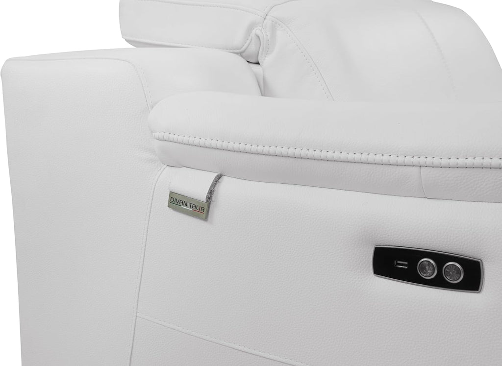 87 Inch Genuine Italian Leather Power Reclining Sofa W6184