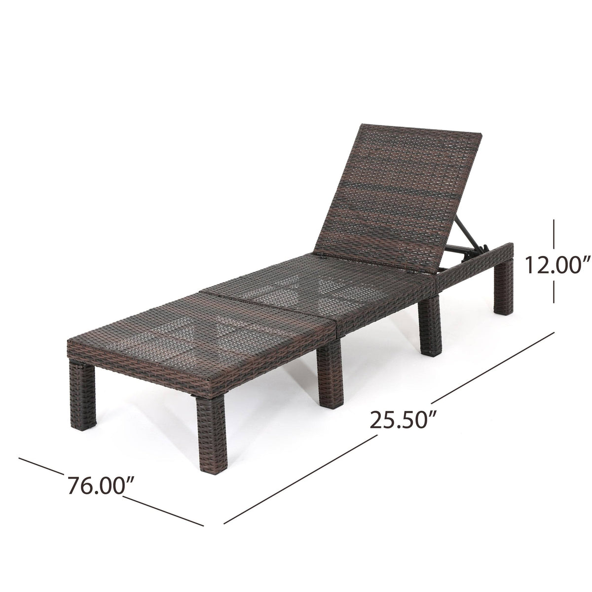 Brown Wicker Chaise Lounge Set of 4 G957102