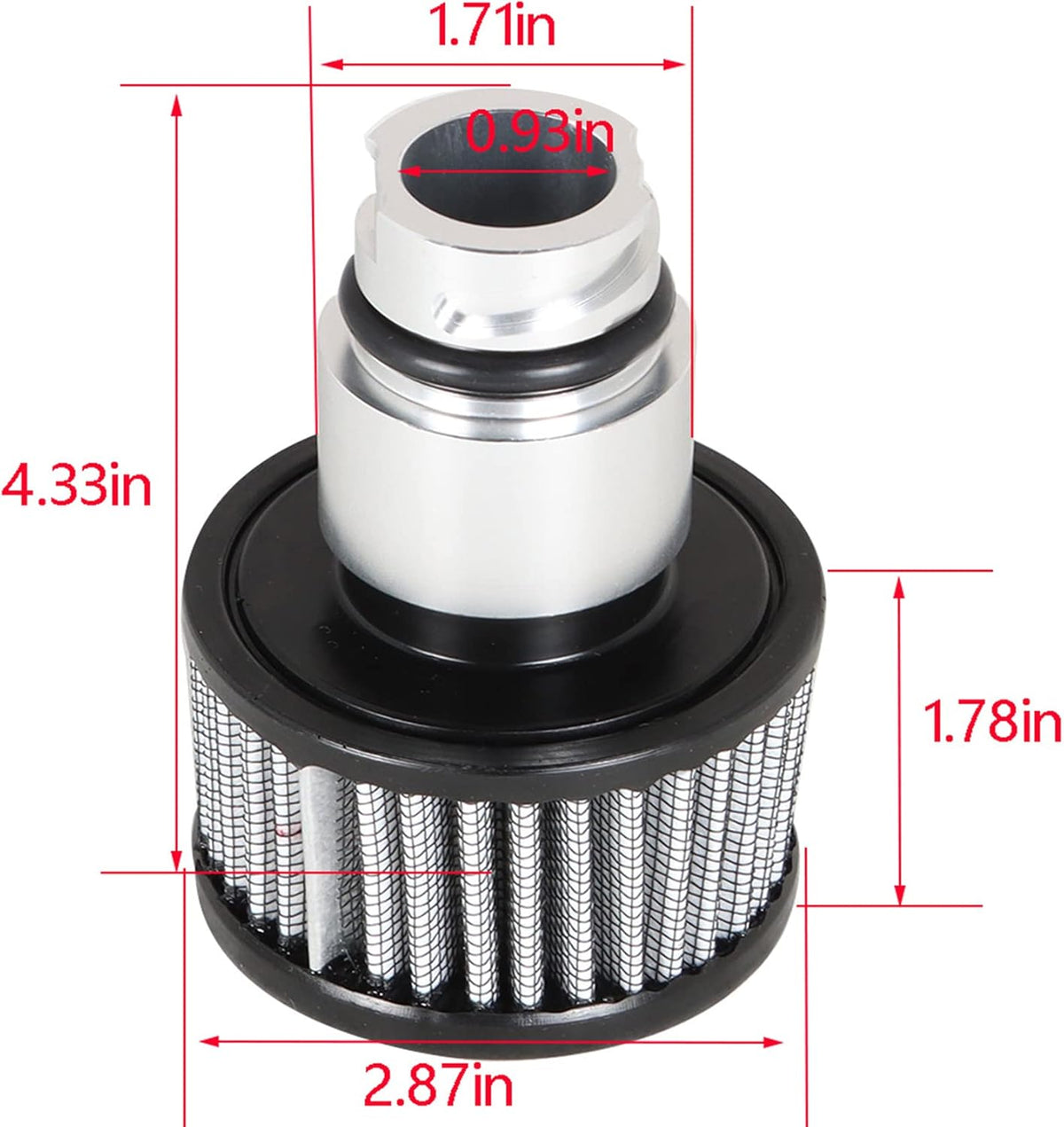 Billet Aluminum Valve Cover Cap with Chrome Breather Pack of 2 B621834