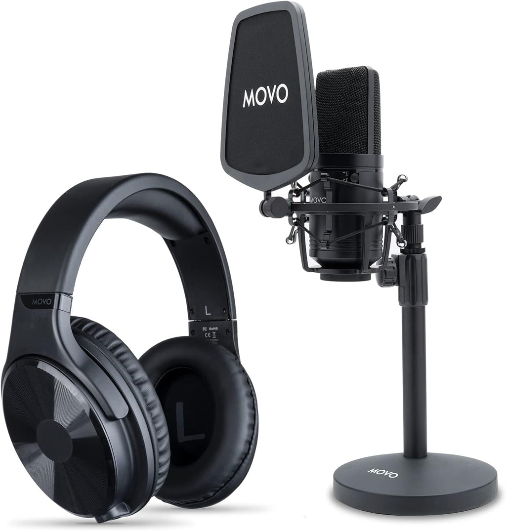 Studio Headphones with Microphone, Pop Filter, and Mic Stand P5001