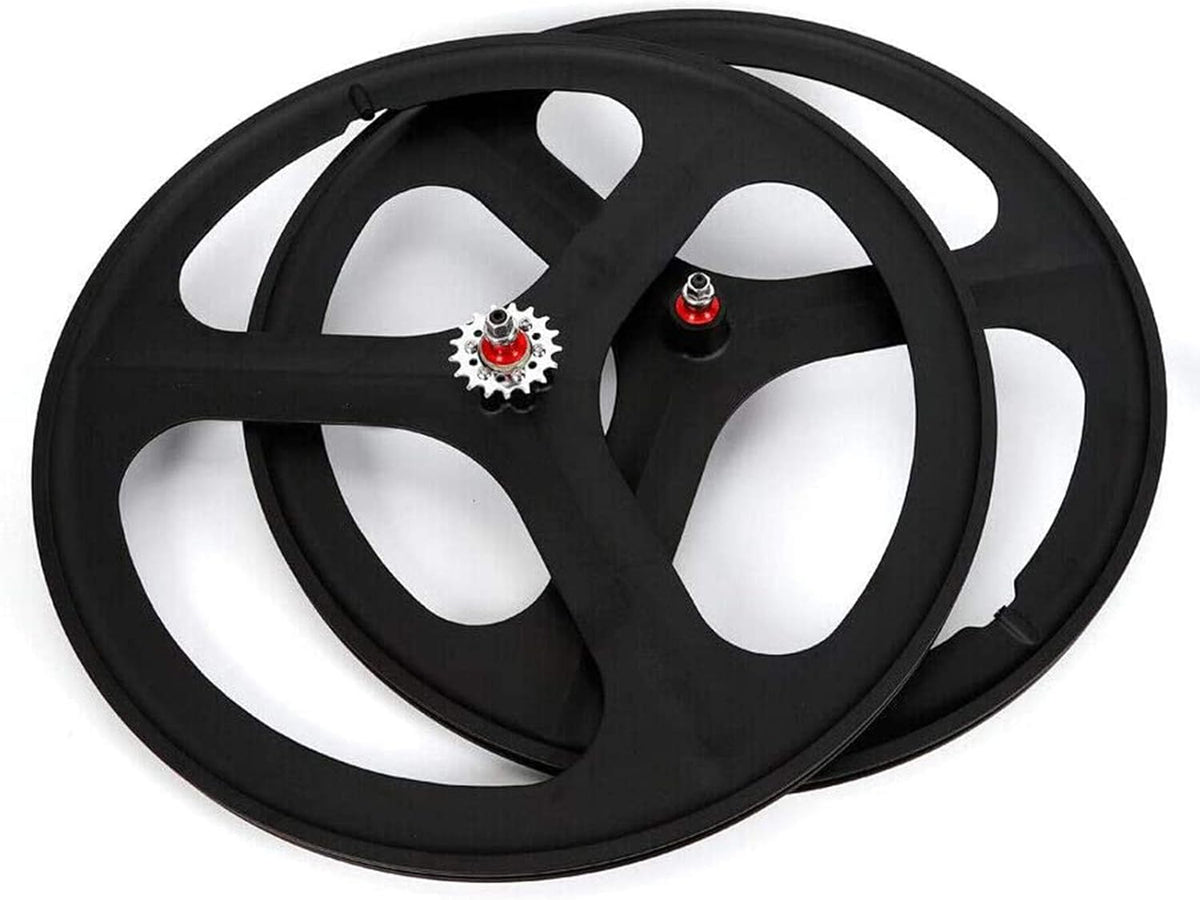 700C 3 Spoke Fixed Gear Bicycle Wheelset White G742