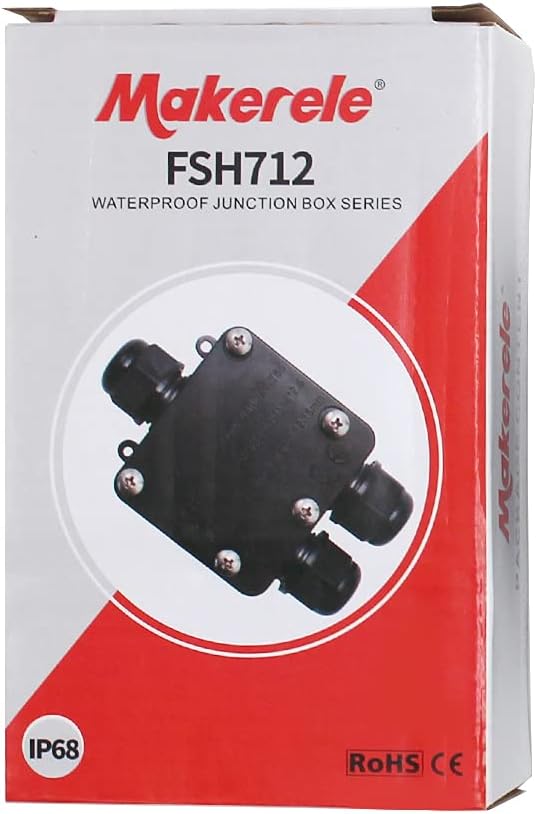 Waterproof IP68 External Junction Box 3 Way M25 Cable Connector E6923