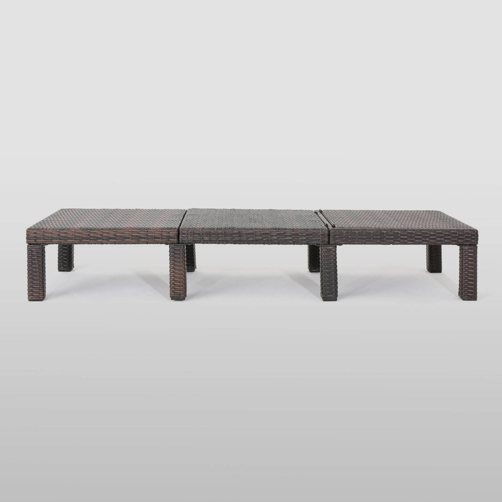 Brown Wicker Chaise Lounge Set of 4 G957102