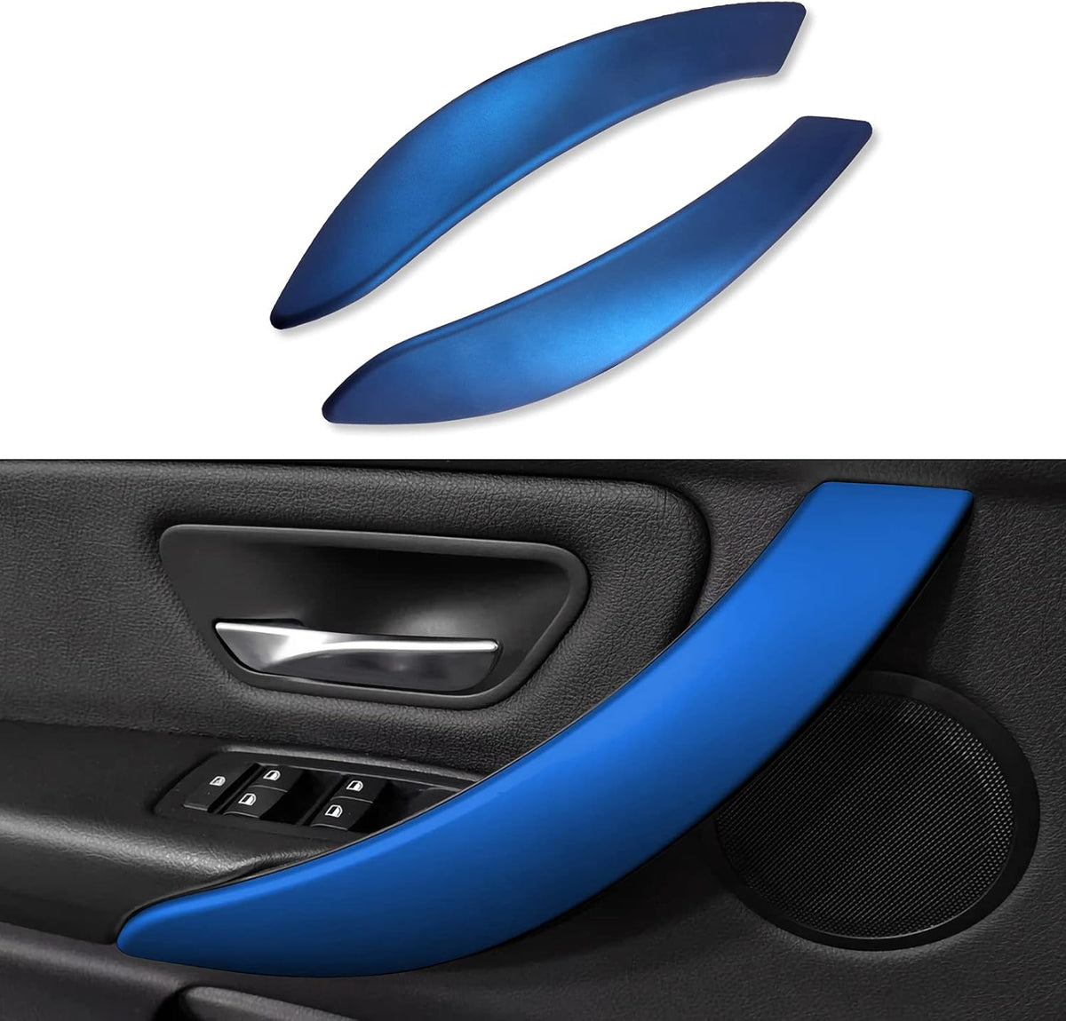 Car Multimedia Buttons Panel Cover Sticker Decals Molding Trim ABS Kit Silver Pack of 2 H4448