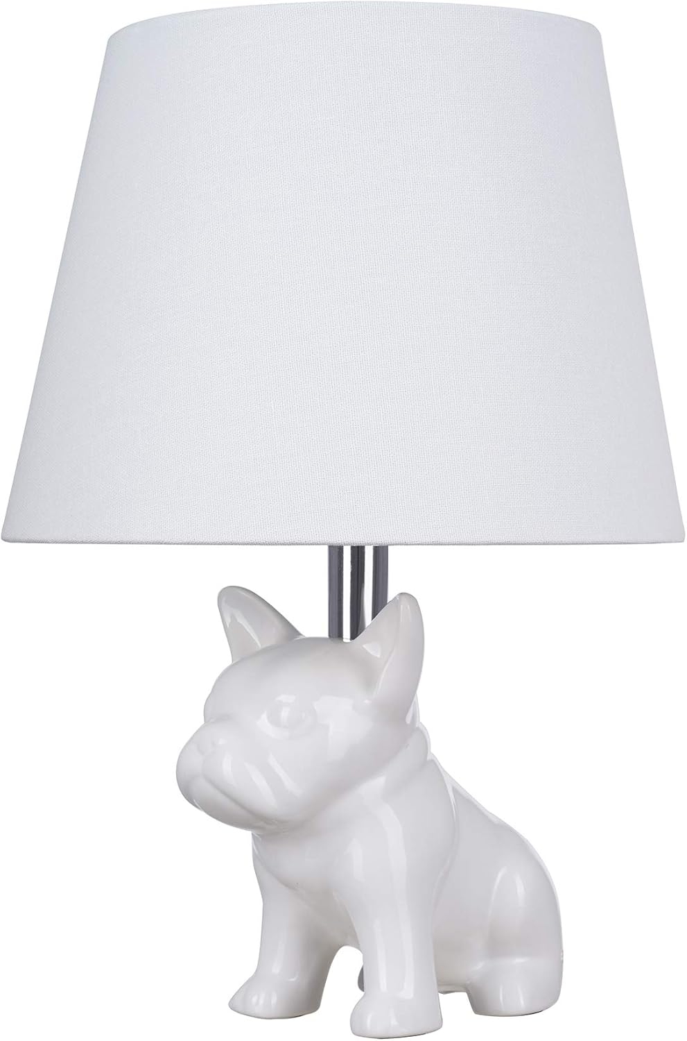 White Ceramic French Bulldog Table Lamp O9058