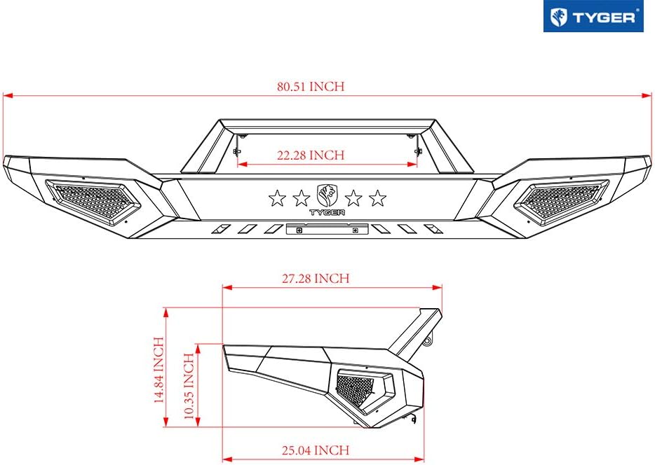 Textured Black Front Bumper Kit H7817