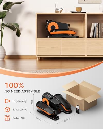 Ellipse Leg Exerciser with 12 Adjustable Speed, Remote Control & Non-Slip Foot Straps U887436