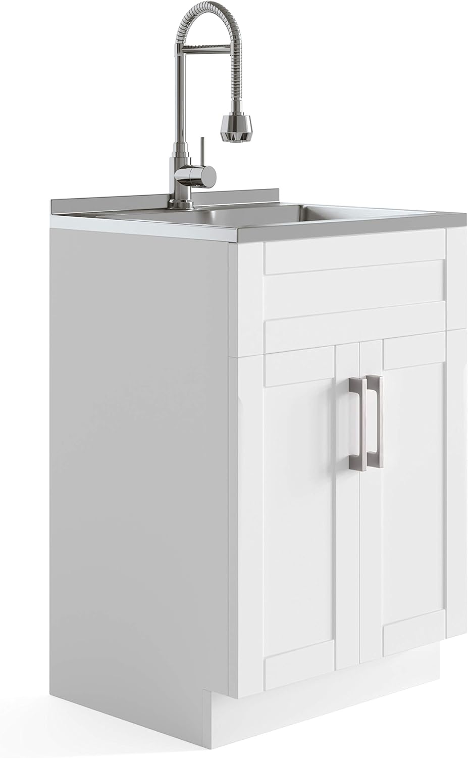 24 inch Laundry Cabinet with Faucet and Stainless Steel Sink L7179