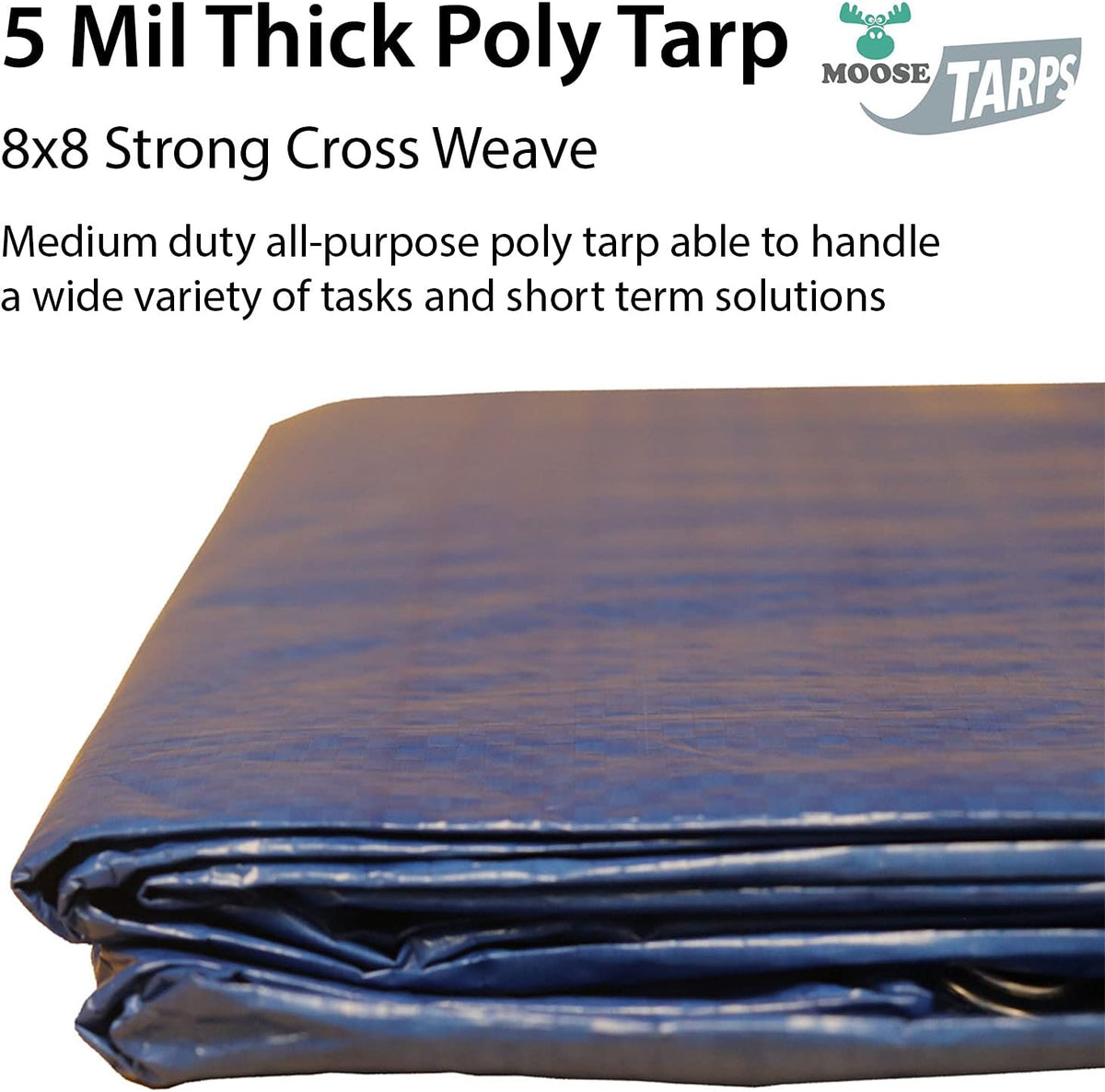 10' x 20' Water Resistant Reversible Blue/Silver Medium Duty Tarp R7424