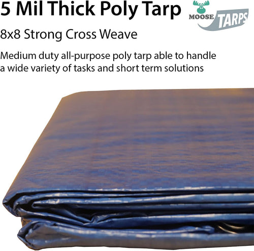10' x 20' Water Resistant Reversible Blue/Silver Medium Duty Tarp R7424