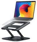 Black Adjustable Foldable Laptop Stand with 360 Rotating Base O8778
