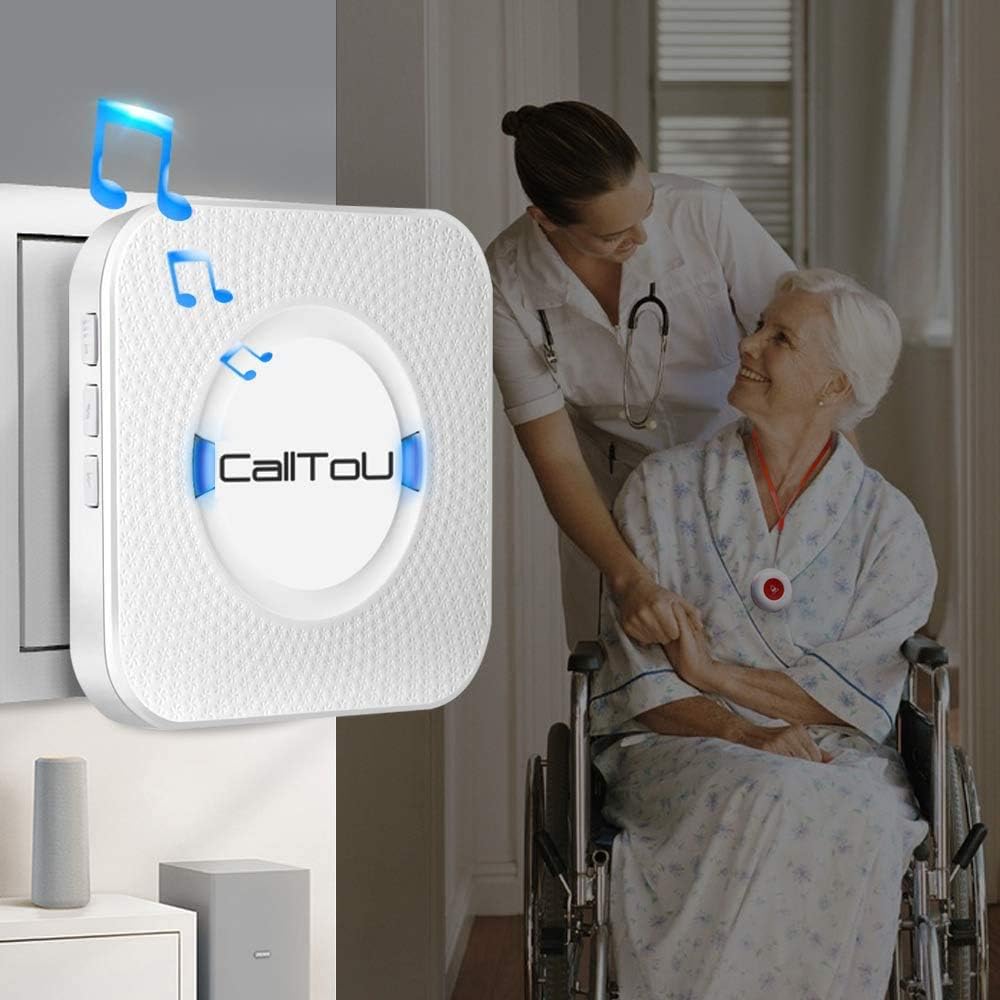 Wireless Caregiver Pager Call Button Alert System 1.5 Miles Long Range Y71313
