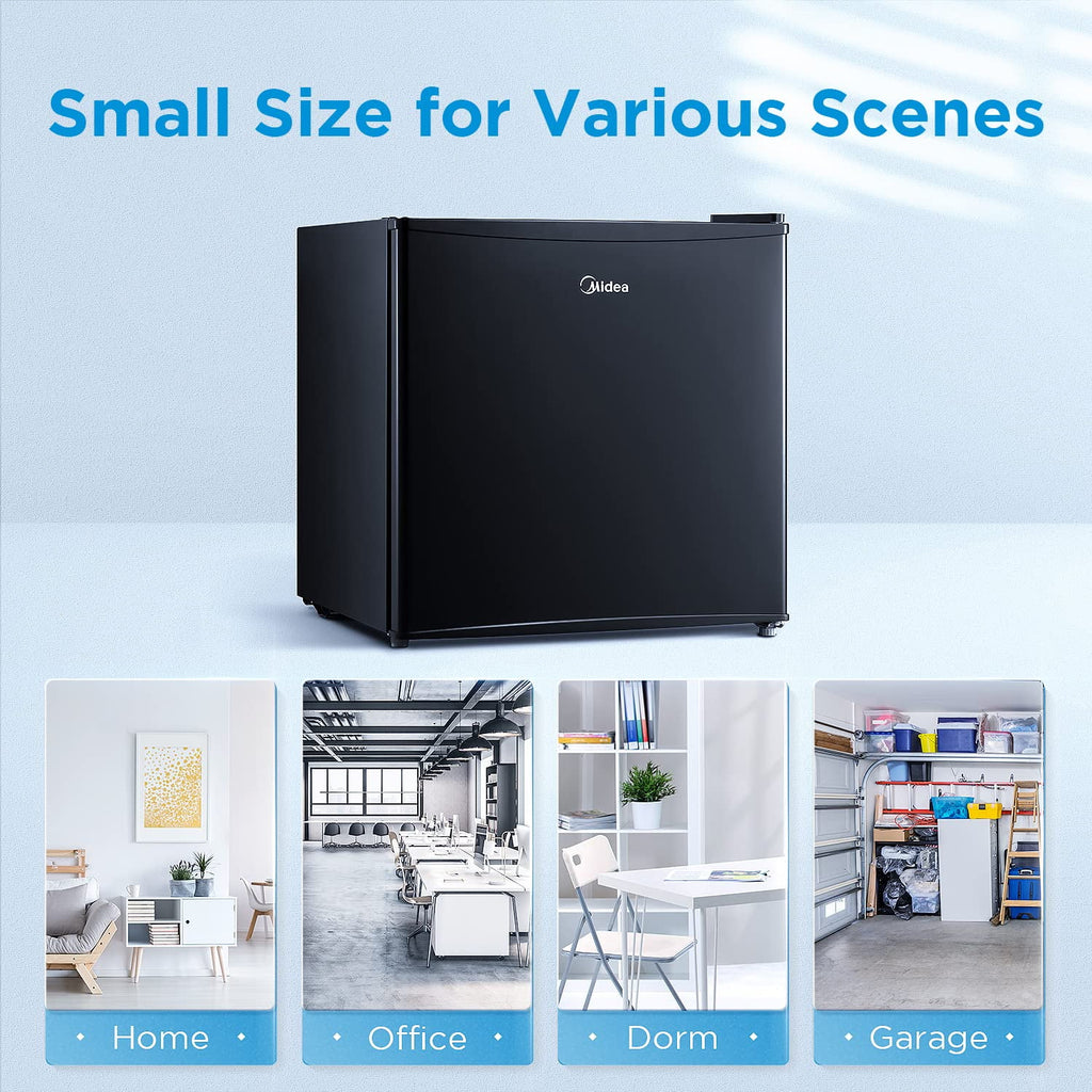 Compact Single Reversible Door Refrigerator, 1.6 Cubic Feet, Black Z445