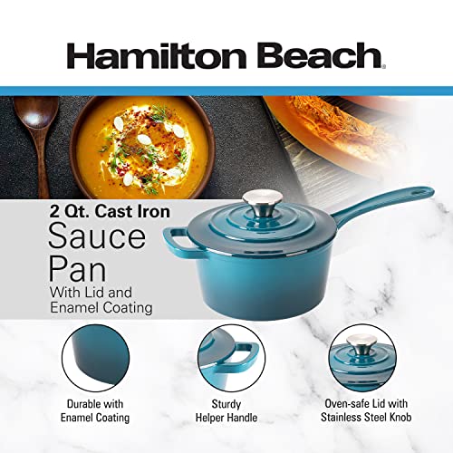 Red Enameled Cast Iron Sauce Pan 2-Quart X874484