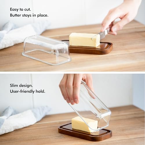 Glass butter dish with airtight lid V56688
