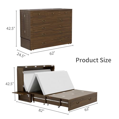 Queen Murphy Bed with Charging Station and Storage Drawer Z305217