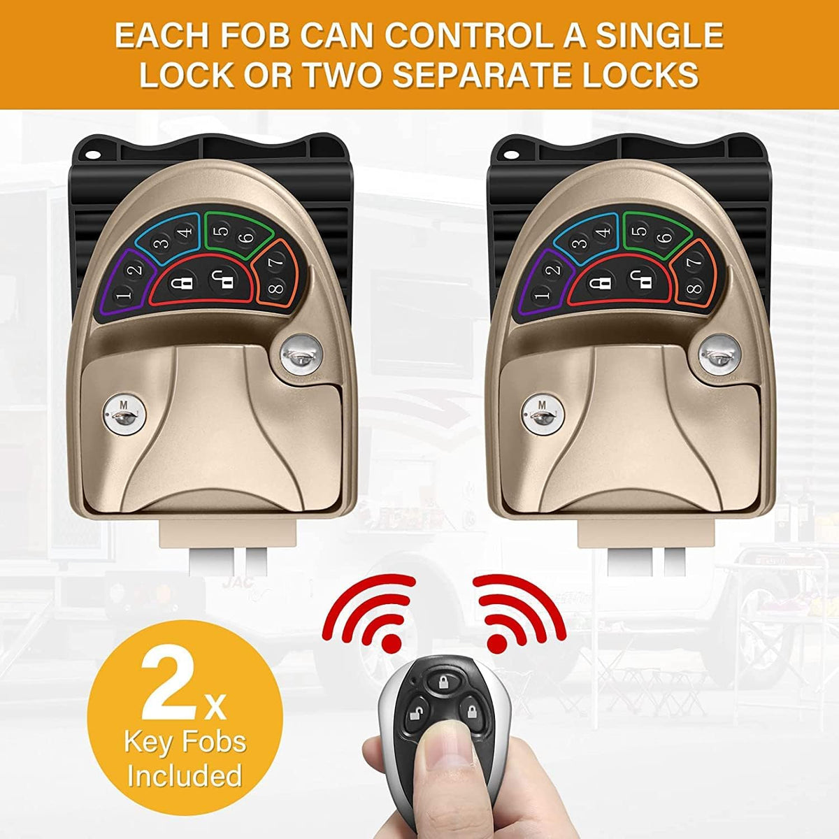 Waterproof RV Door Lock with Backlit Keypad J3766