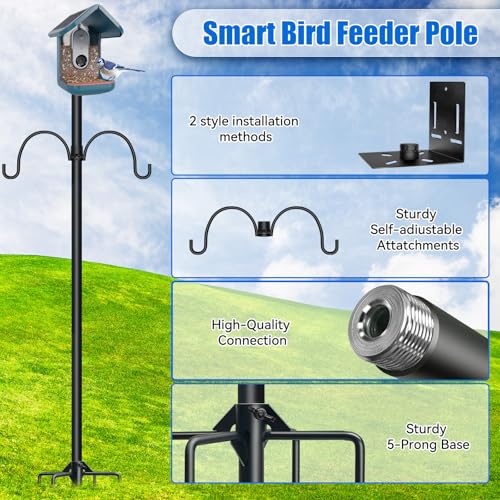 80In Bird House Pole, Heavy Duty with 5-Prong Base S3230