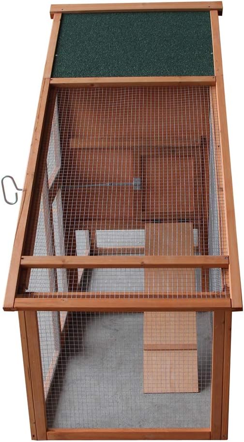 Waterproof Multi-Level Chicken Coop with Ramps, Nesting Box, Wire Fence (75‘’) M11563